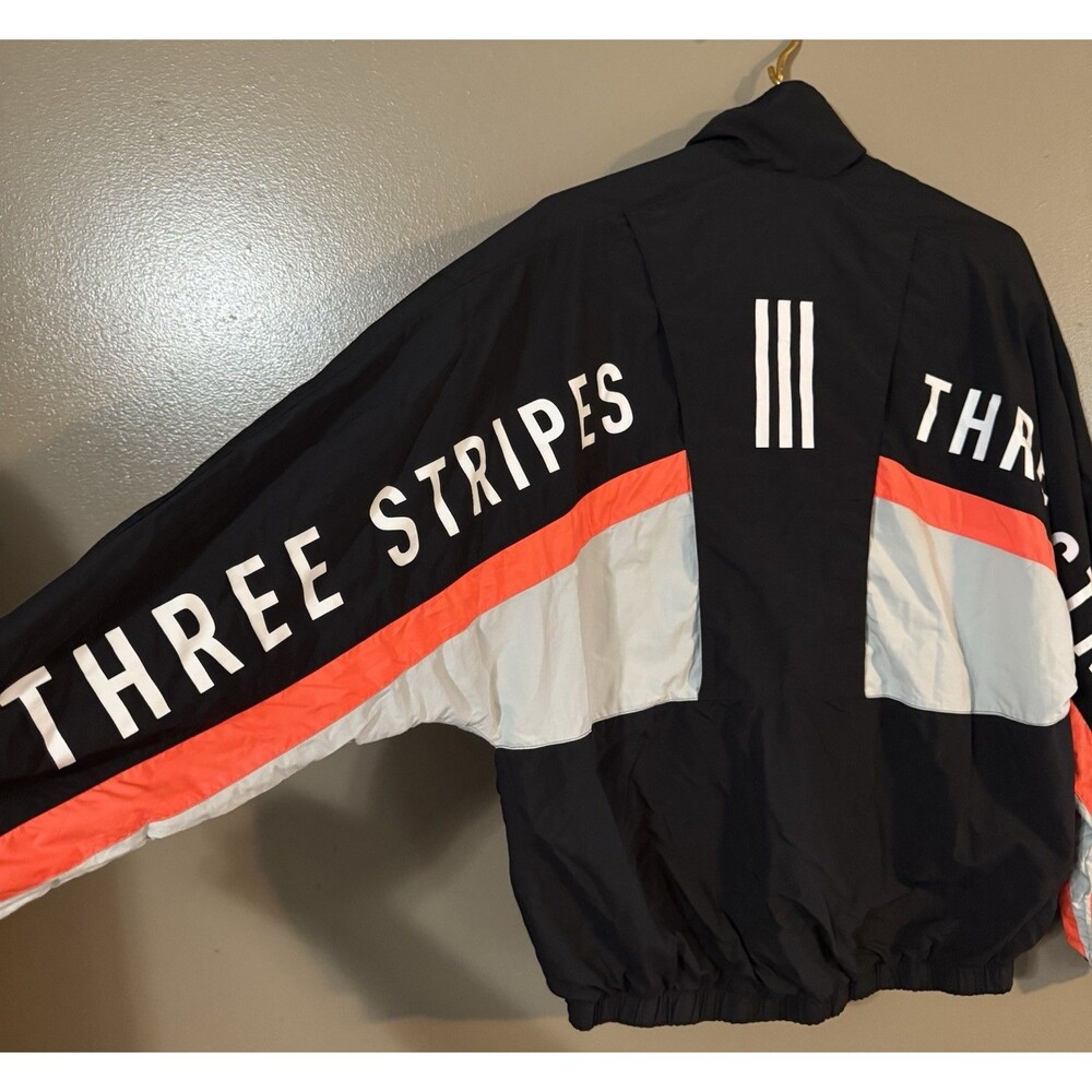 adidas Essentials Logo Print Sport Stand Collar Jacket Men’s Oversized M